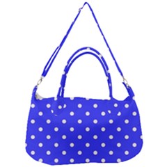 1950 Purple Blue White Dots Removal Strap Handbag by SomethingForEveryone