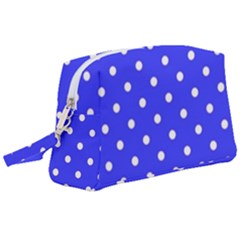 1950 Purple Blue White Dots Wristlet Pouch Bag (large)