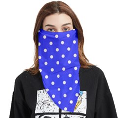 1950 Purple Blue White Dots Face Covering Bandana (triangle)