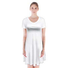 White Short Sleeve V-neck Flare Dress by SomethingForEveryone