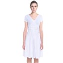 White Short Sleeve Front Wrap Dress View1