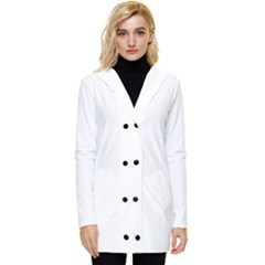 White Button Up Hooded Coat 