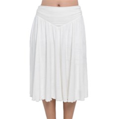 White Velvet Flared Midi Skirt by SomethingForEveryone