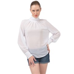 White High Neck Long Sleeve Chiffon Top by SomethingForEveryone