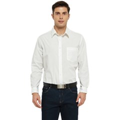 White Men s Long Sleeve Pocket Shirt 