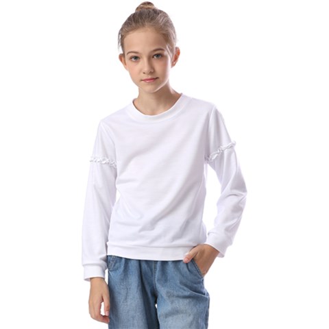 White Kids  Long Sleeve Tee With Frill  by SomethingForEveryone