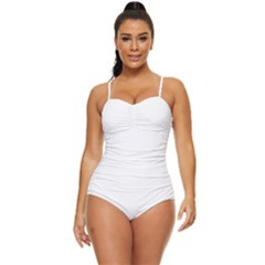 White Retro Full Coverage Swimsuit