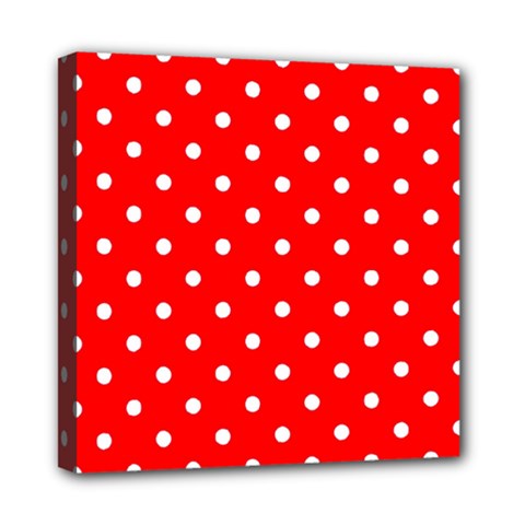 1950 Red White Dots Mini Canvas 8  X 8  (stretched) by SomethingForEveryone