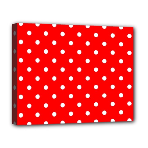 1950 Red White Dots Deluxe Canvas 20  X 16  (stretched) by SomethingForEveryone