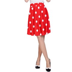 1950 Red White Dots A-line Skirt by SomethingForEveryone