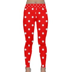 1950 Red White Dots Classic Yoga Leggings by SomethingForEveryone