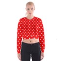 1950 Red White Dots Cropped Sweatshirt View1