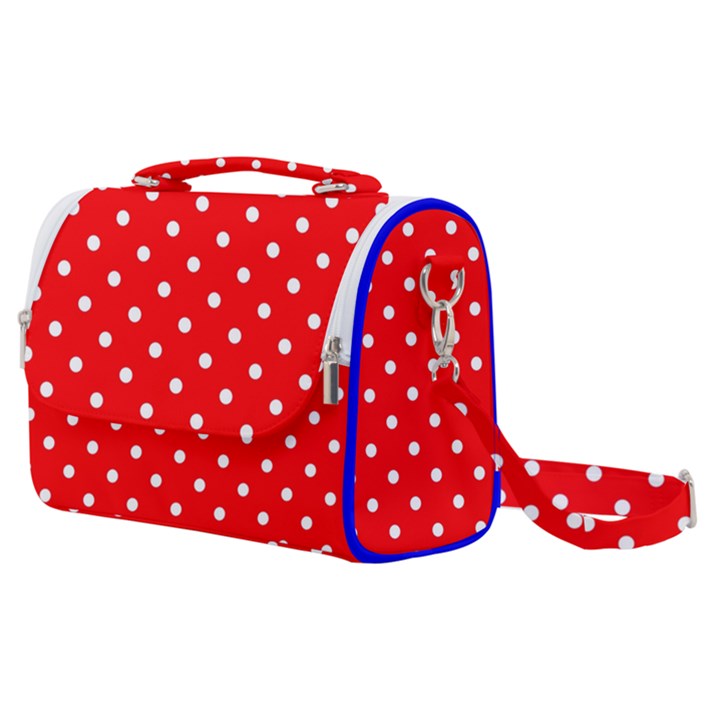 1950 Red White Dots Satchel Shoulder Bag