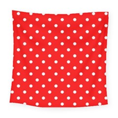 1950 Red White Dots Square Tapestry (large) by SomethingForEveryone