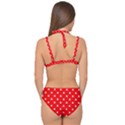 1950 Red White Dots Double Strap Halter Bikini Set View2