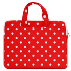 1950 Red White Dots Macbook Pro Double Pocket Laptop Bag (large)