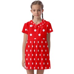 1950 Red White Dots Kids  Asymmetric Collar Dress by SomethingForEveryone