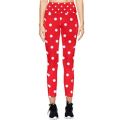 1950 Red White Dots Pocket Leggings  by SomethingForEveryone