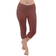 Burnt Sienna Lightweight Velour Capri Yoga Leggings by kiernankallan