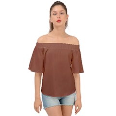 Burnt Sienna Off Shoulder Short Sleeve Top by kiernankallan