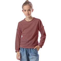 Burnt Sienna Kids  Long Sleeve Tee With Frill 