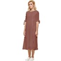 Burnt Sienna Bow Sleeve Chiffon Midi Dress View2