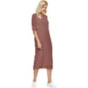 Burnt Sienna Bow Sleeve Chiffon Midi Dress View3