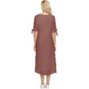 Burnt Sienna Bow Sleeve Chiffon Midi Dress View4