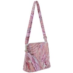 Flowing Petals Zipper Messenger Bag by kaleidomarblingart