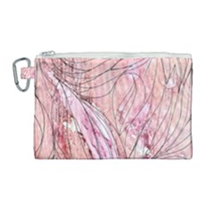 Flowing Petals Canvas Cosmetic Bag (large) by kaleidomarblingart