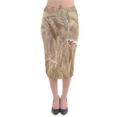 Wheat-field Velvet Midi Pencil Skirt by SomethingForEveryone