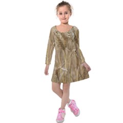 Wheat-field Kids  Long Sleeve Velvet Dress by SomethingForEveryone