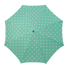 1950 Sea Foam Green White Dots Golf Umbrellas by SomethingForEveryone