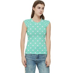 1950 Sea Foam Green White Dots Women s Raglan Cap Sleeve Tee by SomethingForEveryone