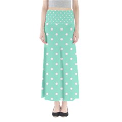 1950 Sea Foam Green White Dots Full Length Maxi Skirt by SomethingForEveryone