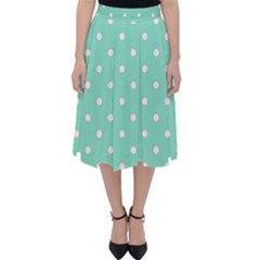 1950 Sea Foam Green White Dots Classic Midi Skirt by SomethingForEveryone