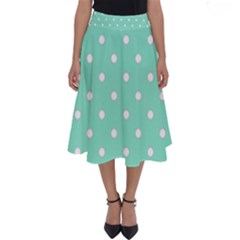 1950 Sea Foam Green White Dots Perfect Length Midi Skirt by SomethingForEveryone