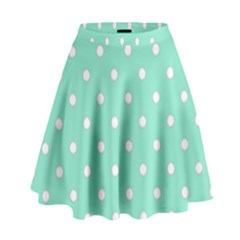 1950 Sea Foam Green White Dots High Waist Skirt by SomethingForEveryone