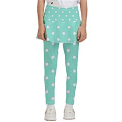 1950 Sea Foam Green White Dots Kids  Skirted Pants