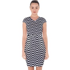 Waves Capsleeve Drawstring Dress  by SomethingForEveryone