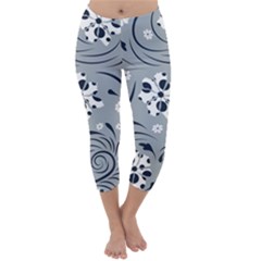 Folk Flowers Pattern Floral Surface Capri Winter Leggings  by Eskimos