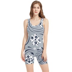 Folk Flowers Pattern Floral Surface Women s Wrestling Singlet by Eskimos