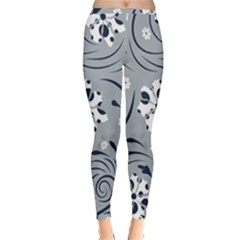 Folk Flowers Pattern Floral Surface Inside Out Leggings by Eskimos