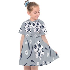 Folk Flowers Pattern Floral Surface Kids  Sailor Dress by Eskimos