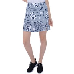 Folk Flowers Pattern Floral Surface Tennis Skirt by Eskimos