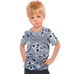 Folk Flowers Pattern Floral Surface Kids  Sports Tee