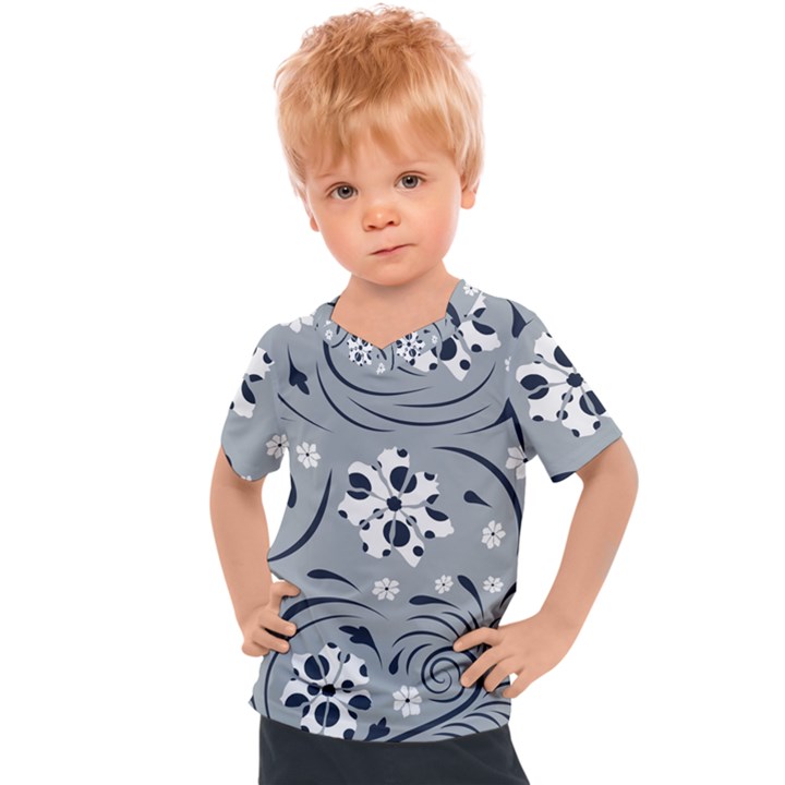 Folk flowers pattern Floral surface Kids  Sports Tee