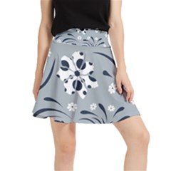 Folk Flowers Pattern Floral Surface Waistband Skirt by Eskimos