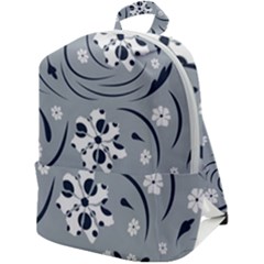 Folk Flowers Pattern Floral Surface Zip Up Backpack by Eskimos