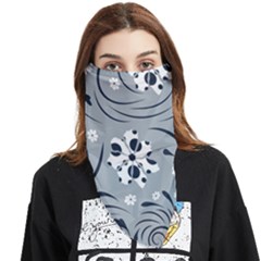 Folk Flowers Pattern Floral Surface Face Covering Bandana (triangle) by Eskimos